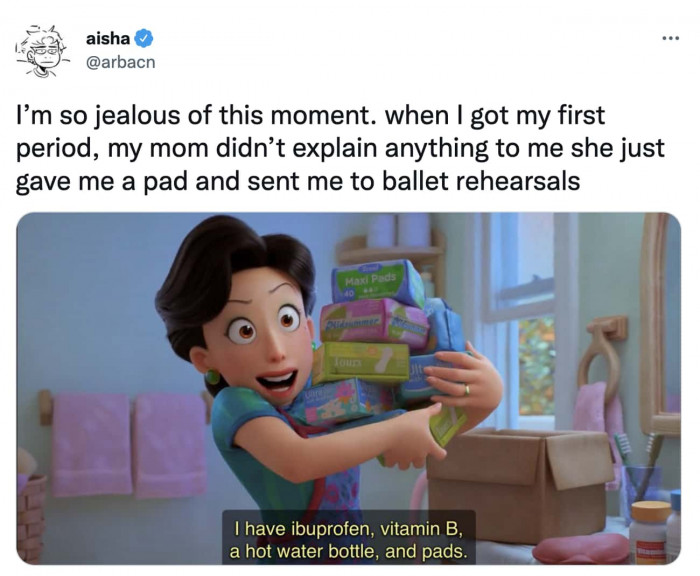 9. A moment that illustrates that periods are nothing to be ashamed of, and girls need support from their mothers