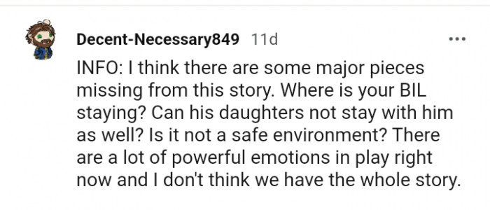 Can his daughters not stay with him as well?