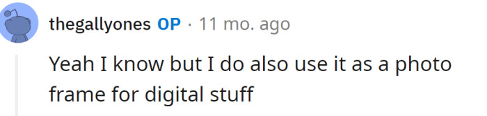 But the OP explained why she doesn't want to sell it