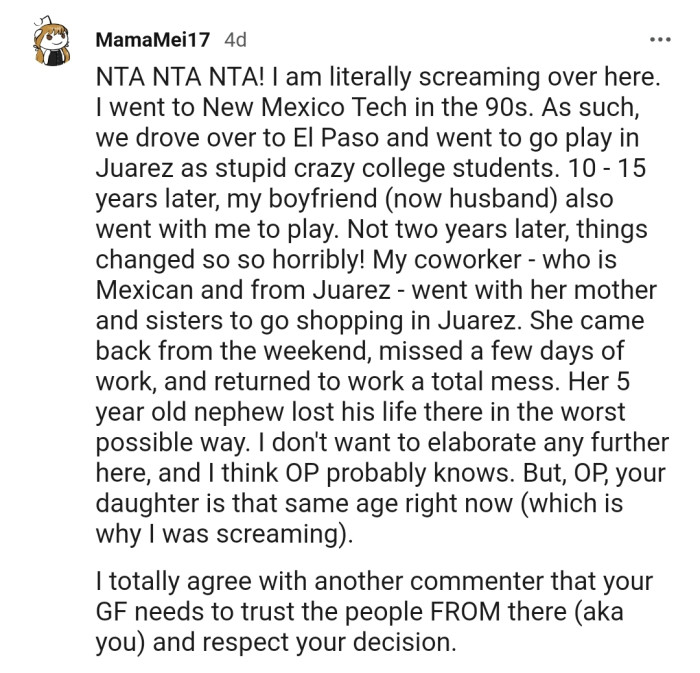 Trust the opinion of people who have actually been to Juarez.