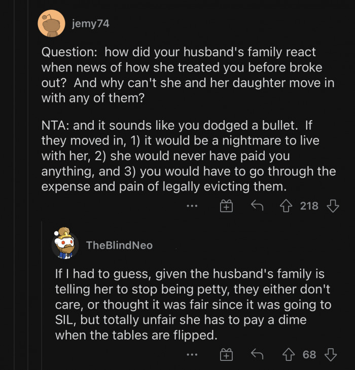 OP dodged a bullet because living with the SIL would've been a living nightmare.