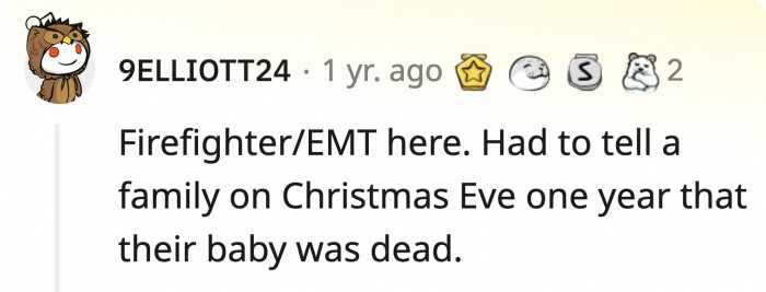 1. The timing, the death, and the number of times first responders and healthcare workers have to do this is unthinkable