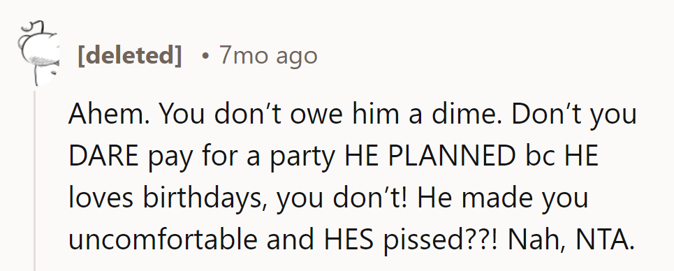 He planned it, he's upset? That's the icing on the cake!