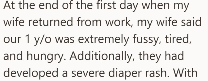That evening brought new concerns when their toddler showed signs of hunger, exhaustion, and a worsening rash.
