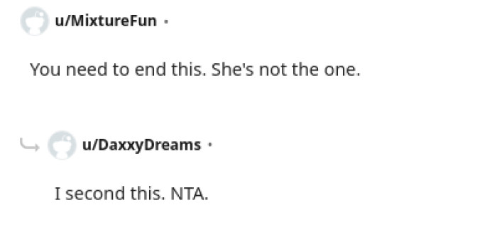 The OP needs to end this