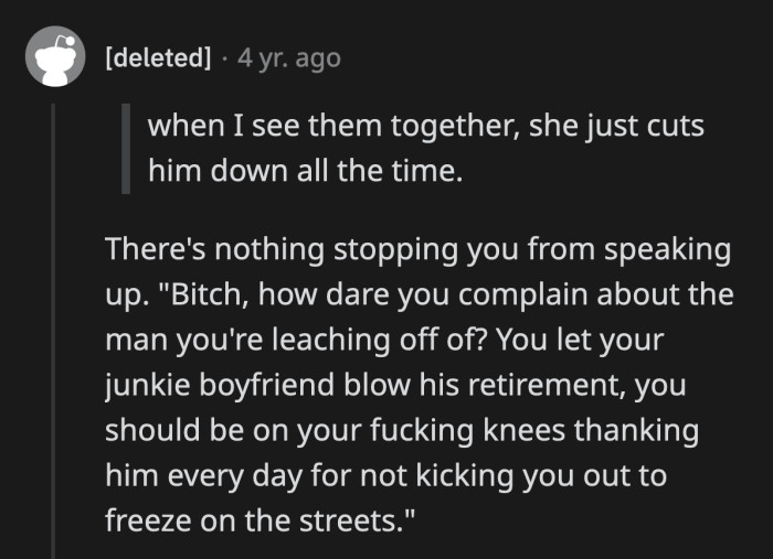 Why can't OP say anything about it, asked one Redditor