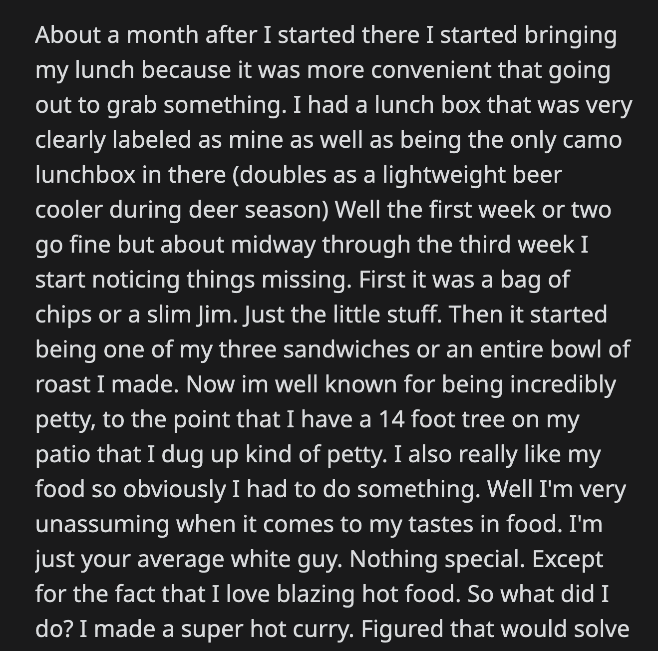 OP used a variety of peppers from his garden. If purple cayenne, bird's eye chili, ghost pepper, Carolina reaper, and a habanero weren't spicy enough, then OP must admit defeat.