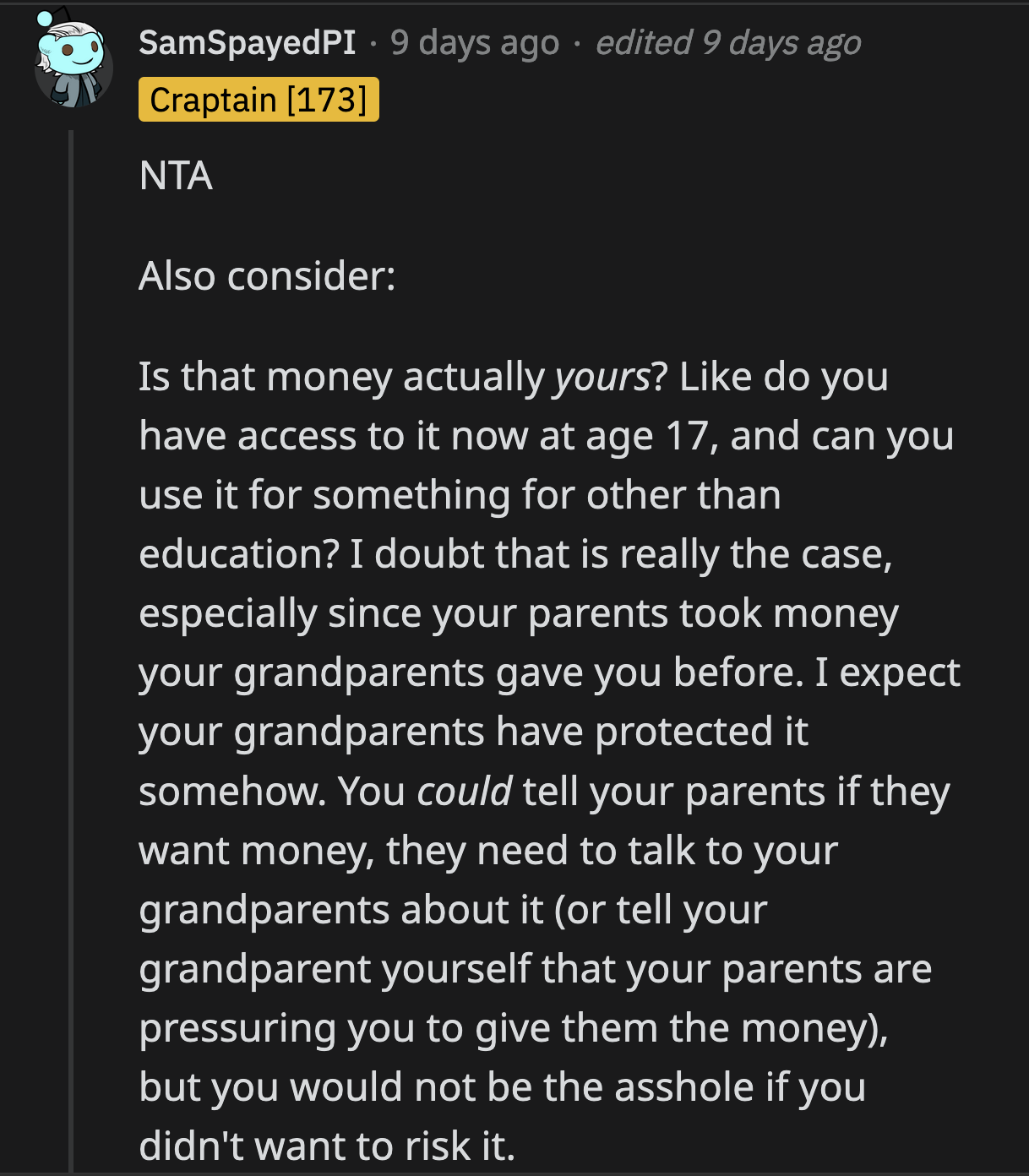 OP needs to inform his grandparents about this new pressure from his parents.