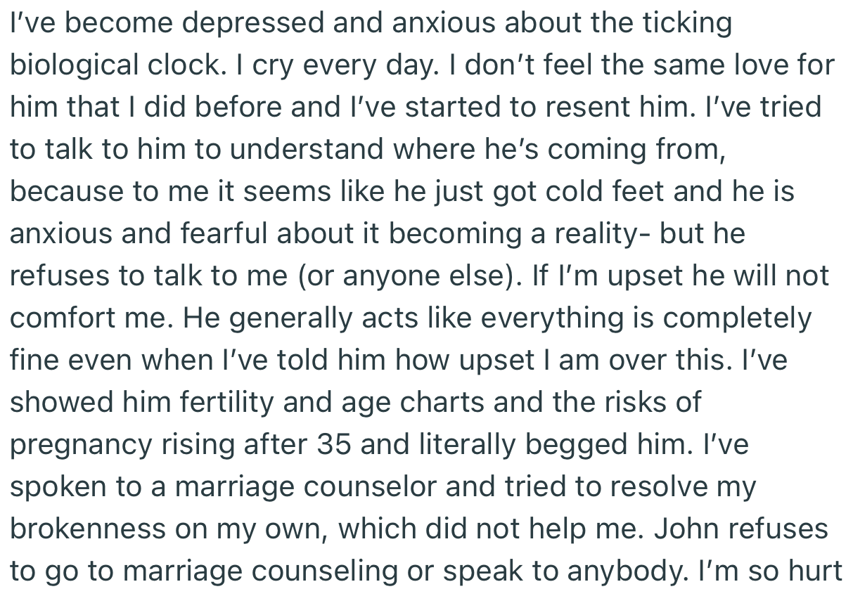 OP has gradually started to resent her husband