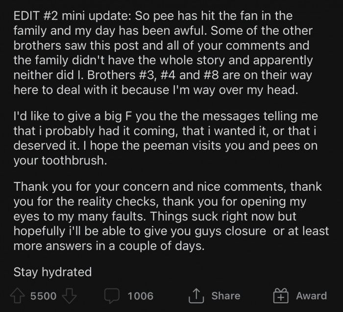 OP eventually added a second edit for a 