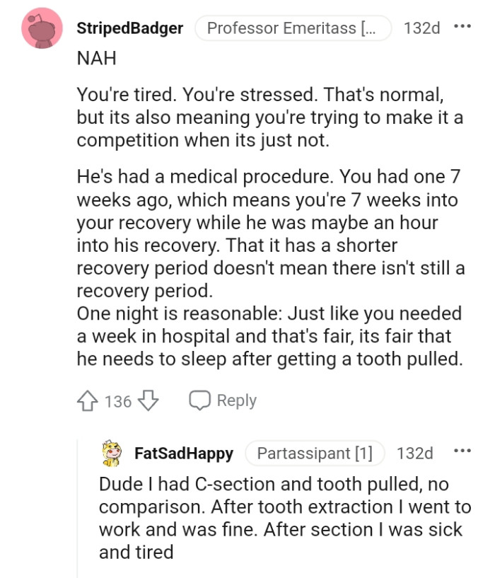 The OP's trying to make it a competition when it's not