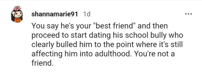 The OP is not a friend, according to this Redditor.