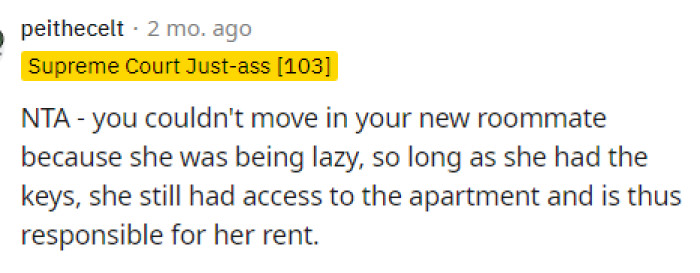 It seems like people were on OP's side with this and said that she is responsible for paying the rent for those 10 days.