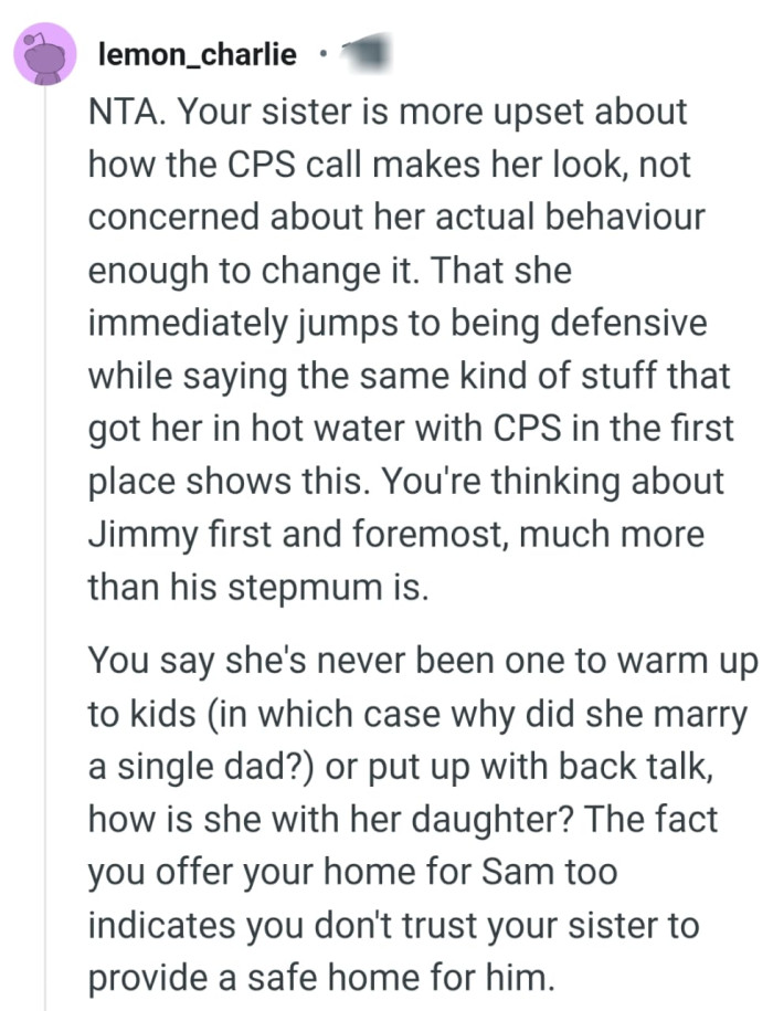 She's saying the same kind of stuff that got her in hot water with CPS in the first place