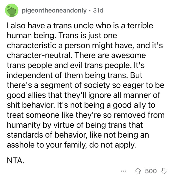 Trans or not, some people are simply terrible human beings.