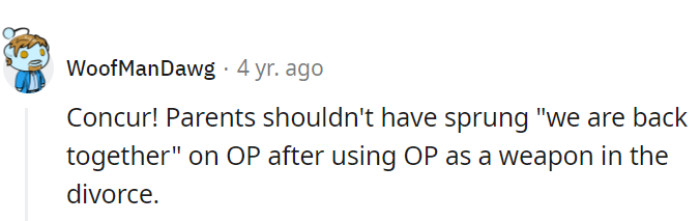 Using OP as a divorce pawn and then dropping the 