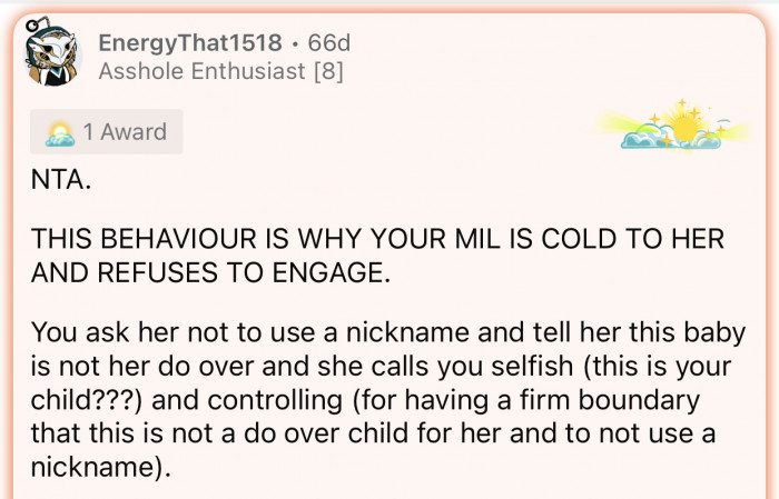 You can't call someone selfish over that.