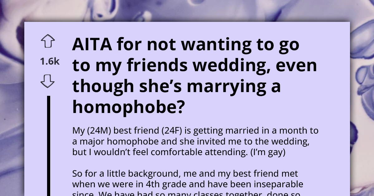 Man Refuses to Attend Best Friend's Wedding to Homophobe, Questions Their Friendship
