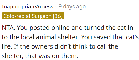 If the owners didn't contact the shelter, that's their responsibility.