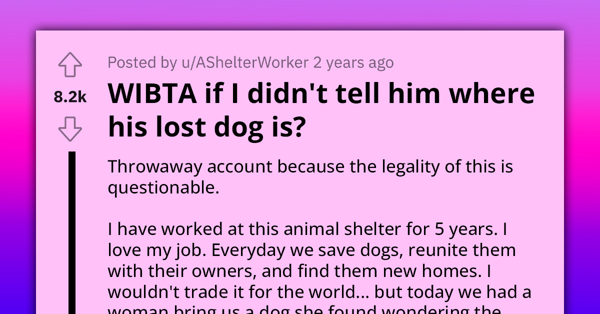 Animal Shelter Worker Rehomes Neighbor's Lost Dog Without Him Knowing