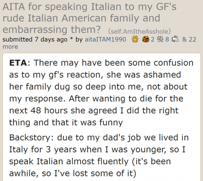 The original poster's background