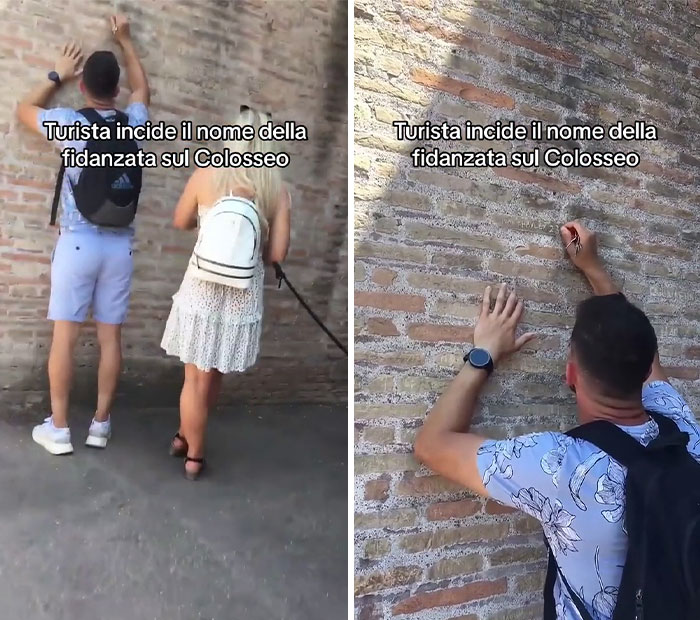 9. Engraves The Name Of His Girlfriend With Keys On The Colosseum In Rome. He Is Facing An €18,000 Fine