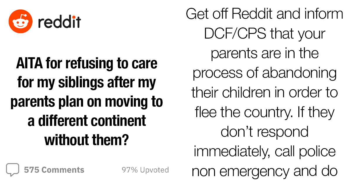 Parents Plan to Illegally Abandon Their Three Underage Children and Force Their 19-Year-Old Kid to Raise Them