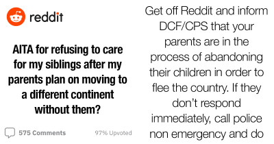 Parents Plan to Illegally Abandon Their Three Underage Children and Force Their 19-Year-Old Kid to Raise Them