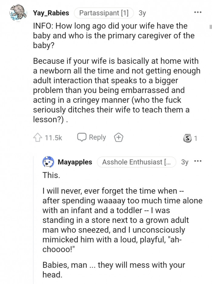 Who ditches their wife to teach them a lesson?