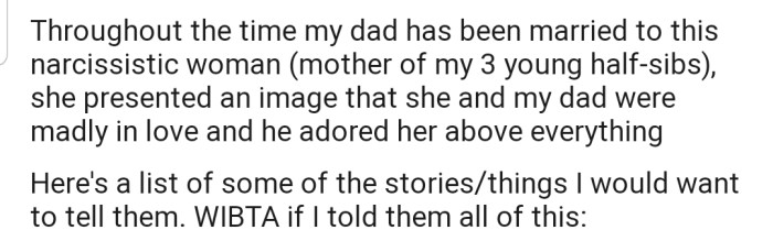 OP is contemplating telling her half-siblings the truth about their mother