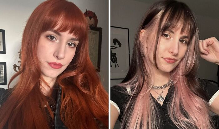"Had Red Hair For Years, But I Finally Changed It! Didn’t Bleach Out Easily, So It’s Pink Now"