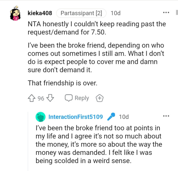 This Redditor couldn't keep reading past the request