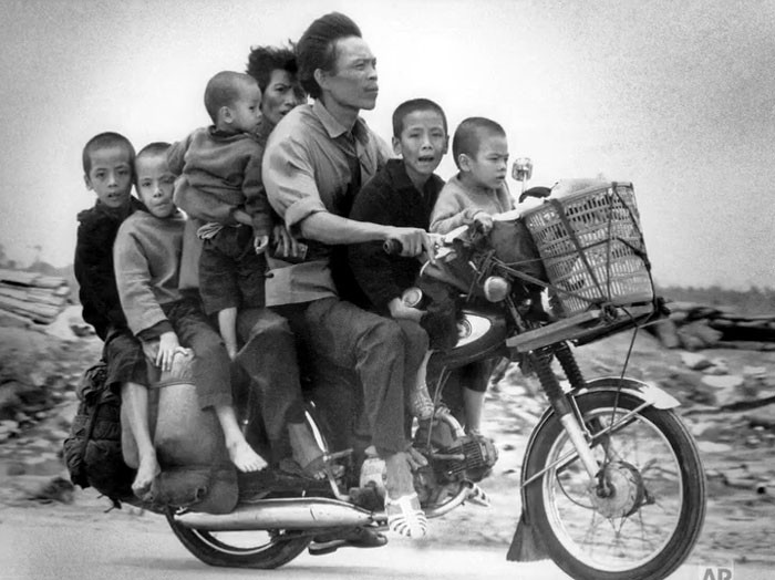 South Vietnamese Parents And Their Five Children Fleeing Toward Saigon, June 19, 1972