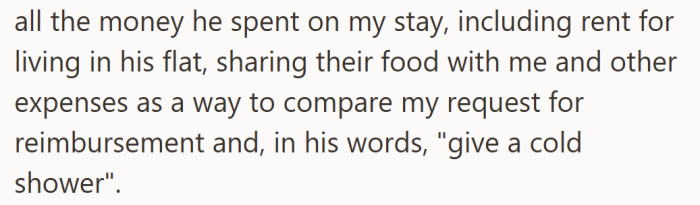Hurt by the request, he listed every expense to show how much he’d already given.