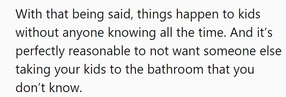 Kids' safety first: Bathroom breaks are a 'family only' affair, no mystery guests!