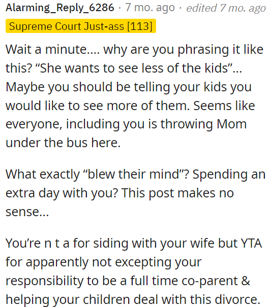 They must engage fully in shared parenting duties.