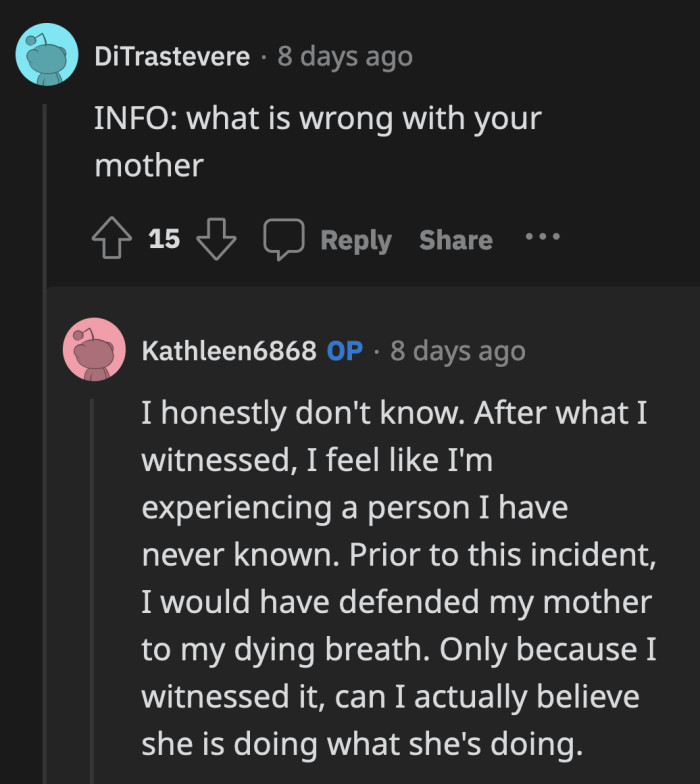 OP said she has never known her mom to be so cruel, and if not for what she did to OP's nephew, she would have been her mom's biggest supporter.