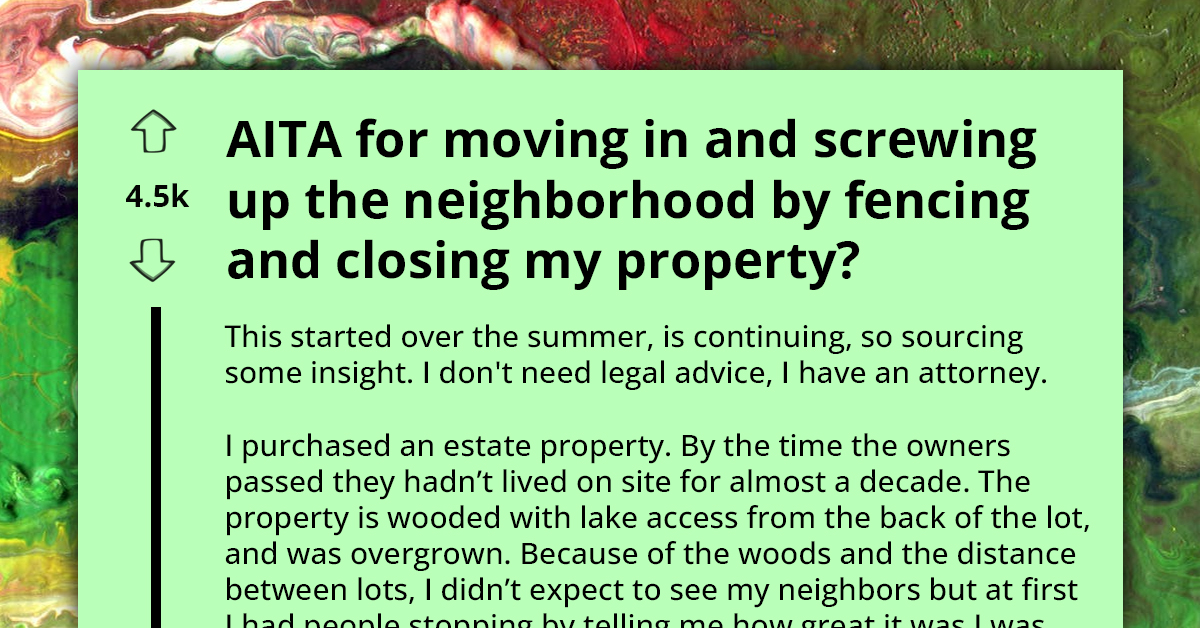 New Homeowner Sparks Neighborhood Outrage By Fencing Off Lake Access, Claims 'Personal Space,' Seeks Advice Online