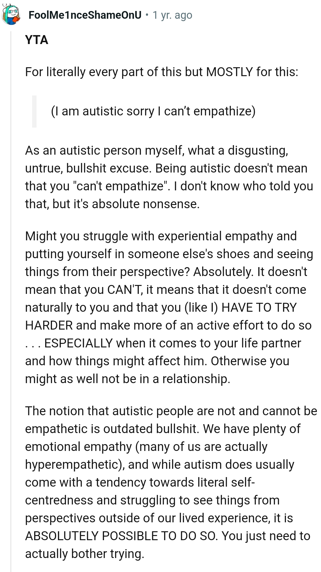 The OP should put herself in their shoes and see things from their perspective