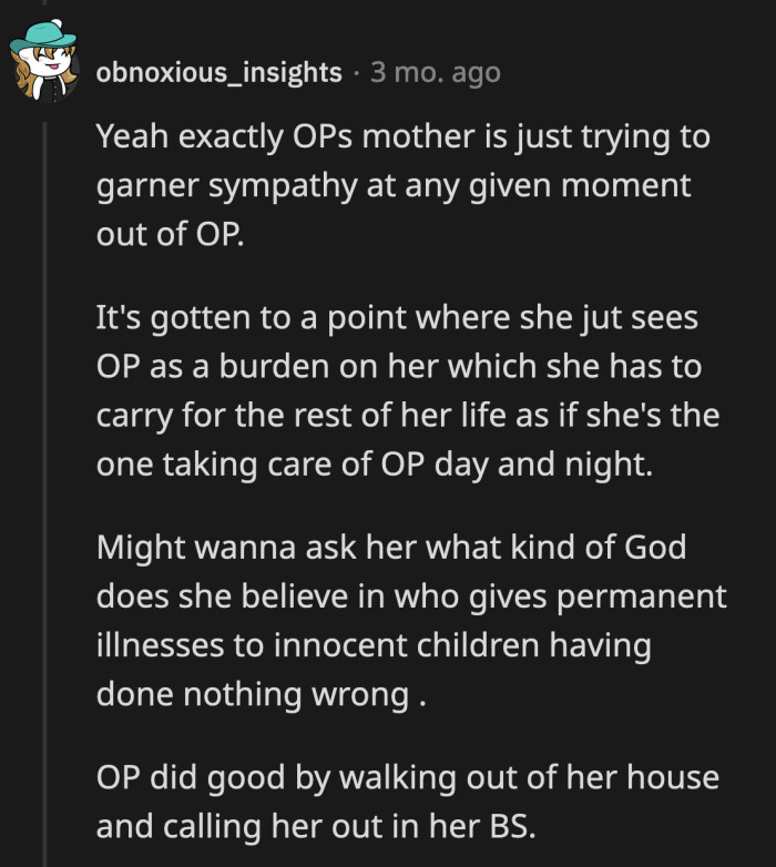 OP shouldn't apologize or listen to the emotional manipulation their family is using because they did nothing wrong
