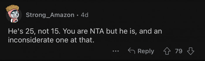 The boyfriend is old enough to realize it's annoying.