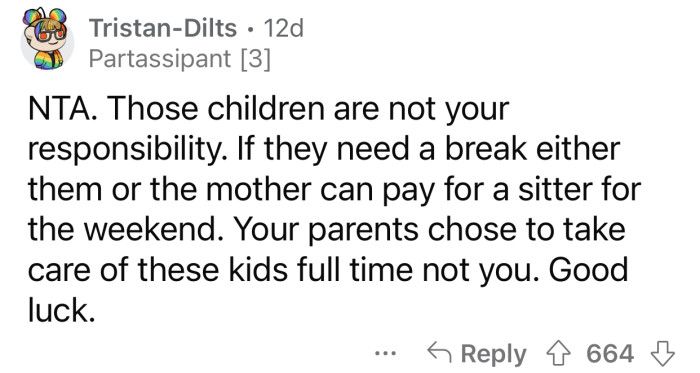 OP is not responsible for her sister's choices.