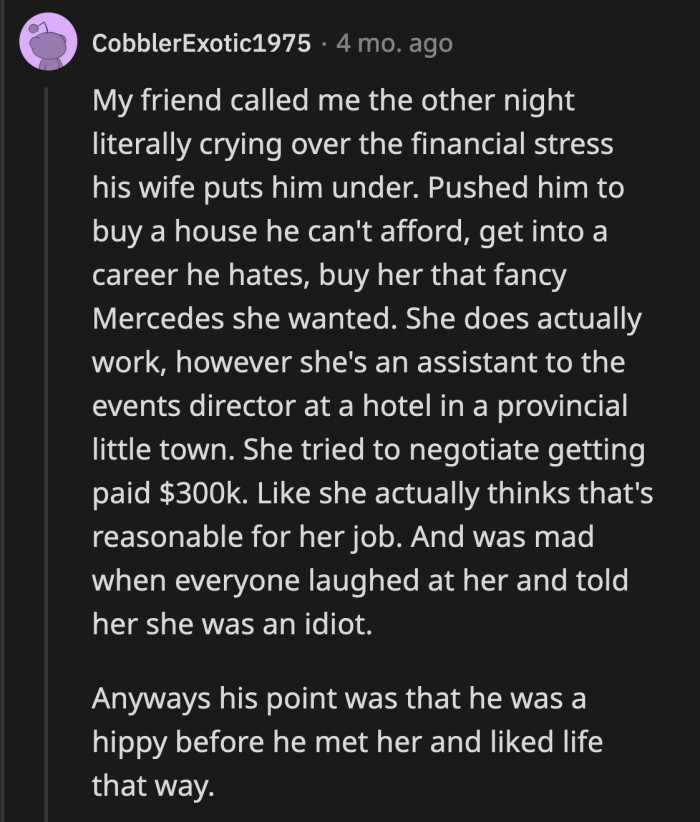 At No Point in Their Relationship Did Sarah Think About Anything Else but Her Vanity.