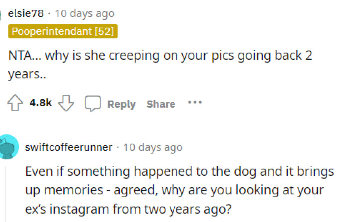 Comments on the Ex-Girlfriend's Actions