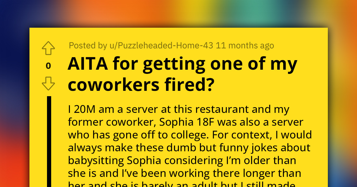 Redditors Drag Man to Filth for Getting His Coworker Fired After Reporting Her for Reacting to His Ridiculous "Funny Jokes"