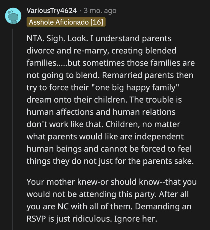 OP has nothing to feel bad about. If she's the same age as her stepsister, she should focus on her own graduation and party.