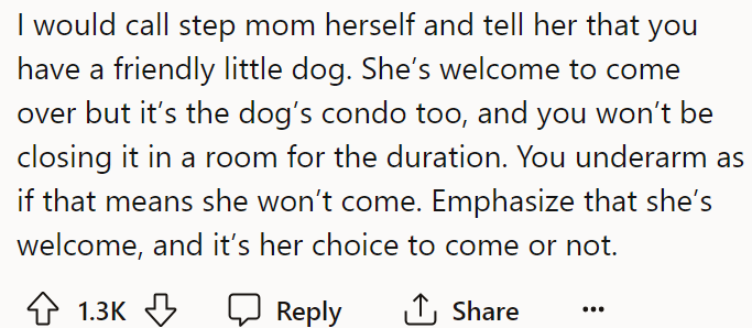 She could call her stepmom herself and explain