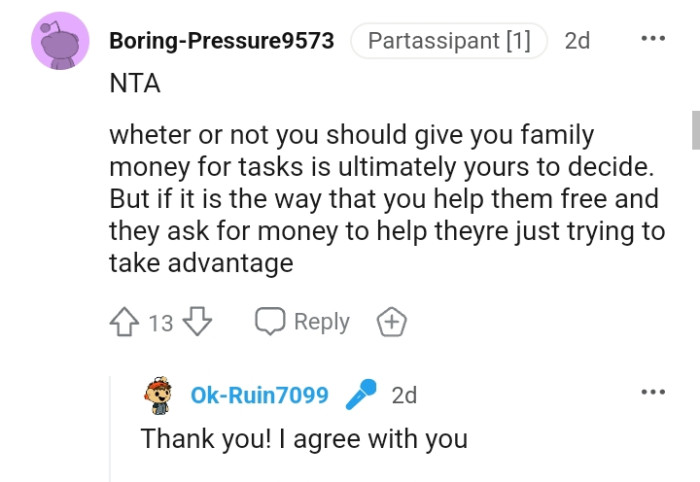 And the comments from other Redditors roll in...