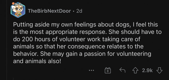 Her consequence should relate to the behavior.