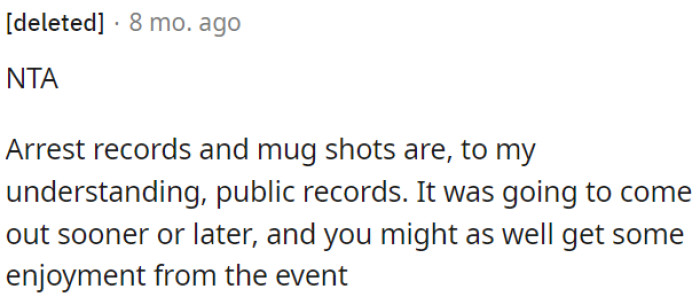Arrest records and mug shots are public records.